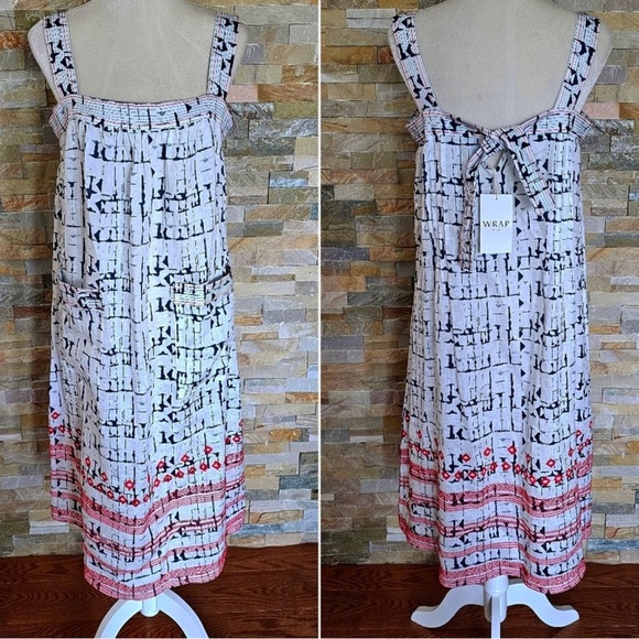 Wrap London Linen Embroidered Sundress women’s size 12 - Picture 1 of 8